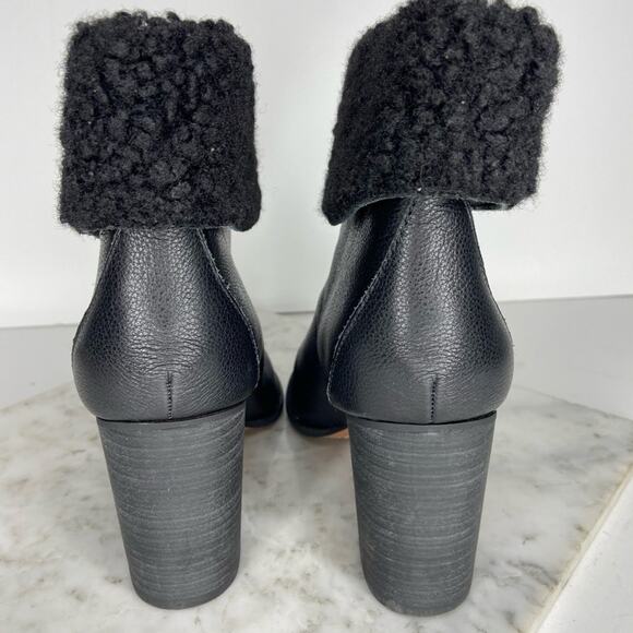 NEW Splendid Kiley Black Ankle Boots Leather Shearling Lined Heeled US 8 $178 - Picture 5 of 10